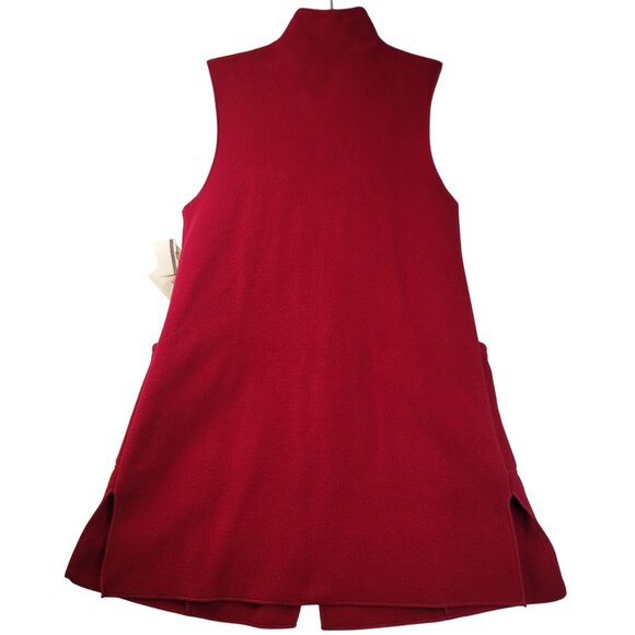 Janska Fleece Sleeveless Cloak Vest XS Oversized Red Casual Layering USA New - Picture 4 of 10
